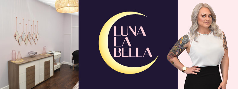 Mel Morgenstein is shown on the right of a graphic that has Luna La Bella Academy studio and logo